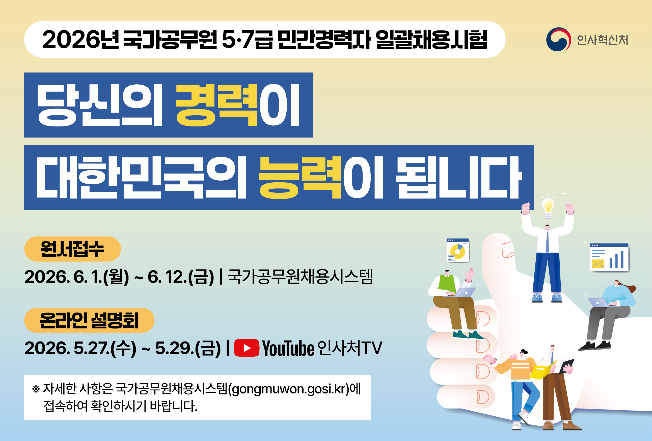 2026년도 국가공무원 5 · 7급 민간경력자 일괄채용시험 홍보 협조 요청